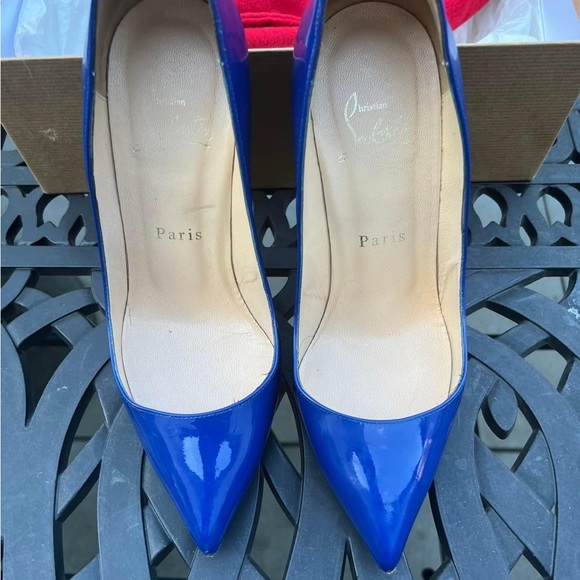 Christian Louboutin Pigalle 120 Blue Patent Heels size 37 fits a 6.5 usa. - Picture 6 of 16